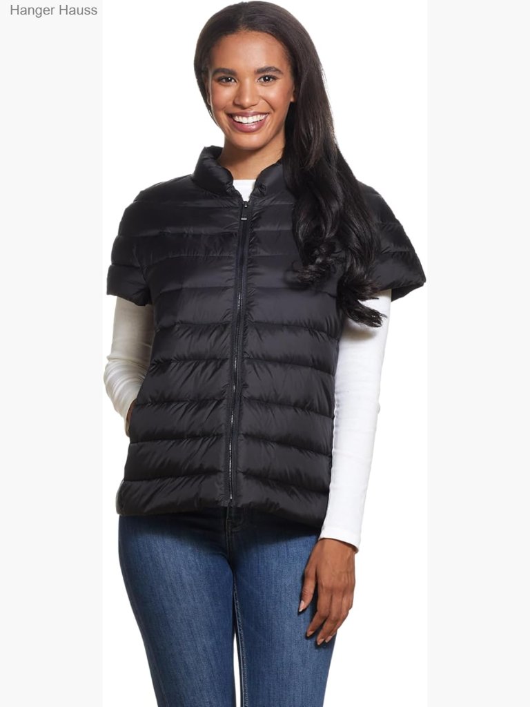Womens Lightweight Quilted Down Vest With Pockets